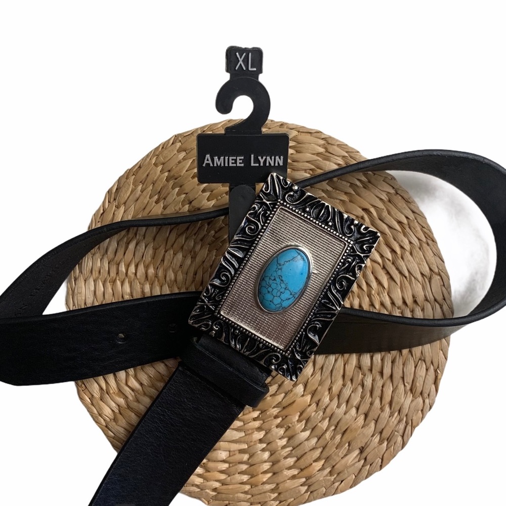 {Aimee Lynn} NWT Turquoise/Silver Leather Belt XL